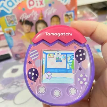 Bandai Original Tamagotchi Pix Party, Электронная виртуальная машина для домашних животных, Цветной экран, Интерактивная игра с электронными домашними животными, Забавная детская подарочная игрушка