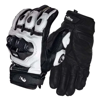 Мотоциклетные перчатки для мотокросса Черные Перчатки из натуральной кожи с длинными пальцами Для мотогонок MTB, спортивных велосипедных перчаток