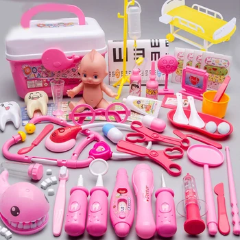 Игрушки доктора для детей, набор для ролевых игр Доктора, Детские Медицинские инструменты стоматолога, Стетоскоп, Обучающая игрушка в подарок для мальчика и девочки