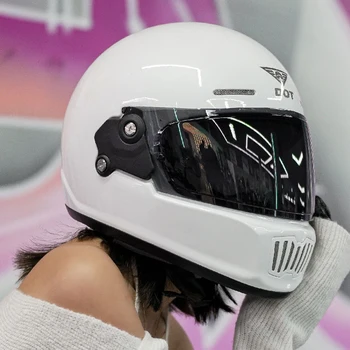 2023 Ретро Мотоциклетные Шлемы для Взрослых Персонализированных Скутеров Универсальный Винтажный Защитный Полнолицевой Шлем Bluetooth Слот M-XXL