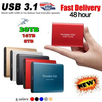 2 ТБ 8 ТБ Портативный Внешний жесткий диск 500G SSD Высокоскоростной Жесткий диск Внешний SSD M.2 Type-C для Ноутбука Настольный SSD Flash 3.1