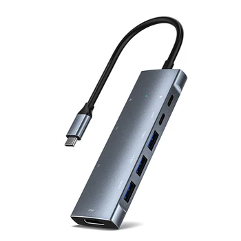9 в 1 USB 3.0 Type C USB C КОНЦЕНТРАТОР для портативных ПК Mac Pro Pro с HDMI-Совместимым аудио-адаптером PD SD/TF 3,5 мм