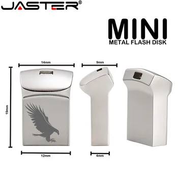 JASTER USB Флэш-накопитель USB 2,0 Мини металлическая флешка 4 ГБ 16 ГБ 32 ГБ 64 ГБ 128 ГБ U-диск флэш-памяти 1 шт. бесплатный логотип