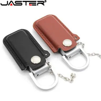 JASTER Стильные Кожаные USB-Флешки с Чехлом 64 ГБ Черный 32 ГБ Брелок для ключей Флешка 8 ГБ Внешний Накопитель Memory Stick Ручка-накопитель