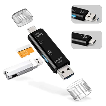 5 в 1 Type-C Micro USB OTG док-станция для чтения карт памяти TF Многофункциональный USB-концентратор Компактный адаптер флэш-карты для ноутбука