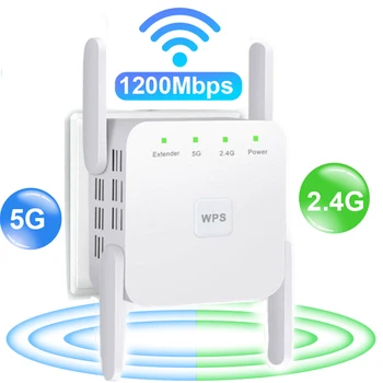 5 ГГц WiFi Ретранслятор 5G WiFi Ретранслятор 1200 Мбит/с Маршрутизатор WiFi Усилитель сигнала Усилитель Дальнего Действия Увеличивает 2,4 G Беспроводной Wi-Fi