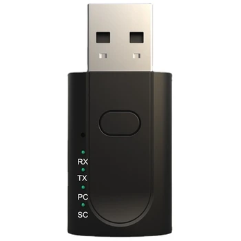 Адаптер USB Bluetooth 5.1 4-в-1, автомобильный адаптер Bluetooth AUX 3,5 мм, без драйвера, подходит для Windows (Xp Vista 8 10 11)