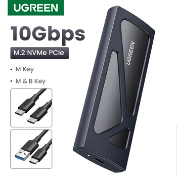 UGREEN M.2 NVMe SSD Case Адаптер 10 Гбит/с USB C 3.2 Gen2 Внешний корпус без инструментов NVMe Reader Поддерживает клавиши M и B & M.