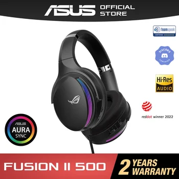 Игровая гарнитура ASUS ROG Fusion II 500 300 RGB с четырьмя ЦАП - глубокими басами - Захватывающий звук виртуальный объемный звук 7.1