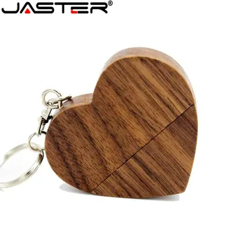 JASTER USB 2,0 Деревянное Сердце USB Флэш-накопитель Pendrive 64 ГБ 32 ГБ 16 ГБ 4 ГБ U Диск Memory Stick для фотосъемки подарков 1 шт. бесплатный логотип