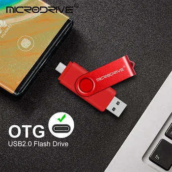 Флеш-накопитель Type-C 2 в 1 OTG 16 ГБ 32 ГБ 64 ГБ 128 ГБ USB2.0 Флэш-накопитель Memory Stick Флешка для устройств хранения данных Android
