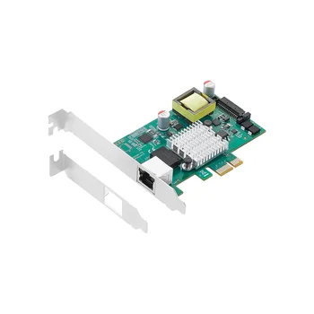 Гигабитная карта PCIE до 2,5 G POE с Одним Портом RJ45 Gigabit PCIe X1 PoE + Ethernet Сетевая карта с Рамкой 802.3At I225 с чипом