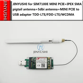 100% Новый и оригинальный, без подделок SIMCOM SIM7100E Mini Pcie + IPEX SMA антенна с косичкой + антенна 5dbi + USB-адаптер