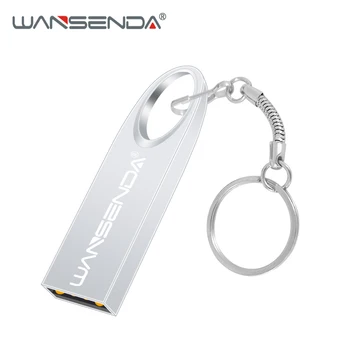 Wansenda Мини USBФлэш-накопитель с Кольцом для ключей 128 ГБ Cle USB 64 ГБ 32 ГБ 16 ГБ 8 ГБ 4 ГБ Флеш-накопитель Металлические Флешки Memory Stick