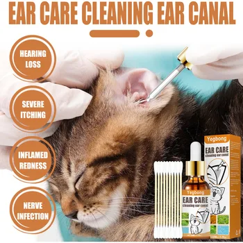 Новое средство для чистки ушей кошек и собак, ушные капли для борьбы с инфекциями, дрожжевые клещи, Удаляет ушных клещей и ушную серу, Снимает Зуд