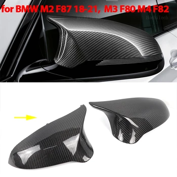 Крышка Бокового зеркала заднего вида Из настоящего Углеродного волокна Для BMW M2 E87 18-21, M3 F80 M4 F82 14-20 с Левосторонним Приводом