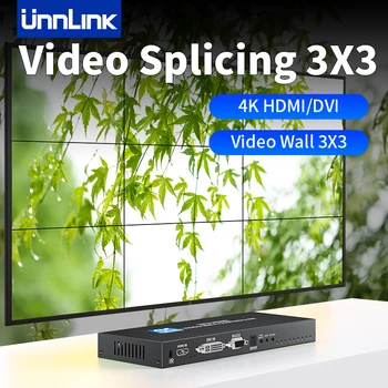 Unnlink HDMI Видеостена Контроллер 4K HD TV Сращивание 3X3 13 Режимов Сращивания С Пультом дистанционного Управления DVI RS232 Для монитора Smart TV