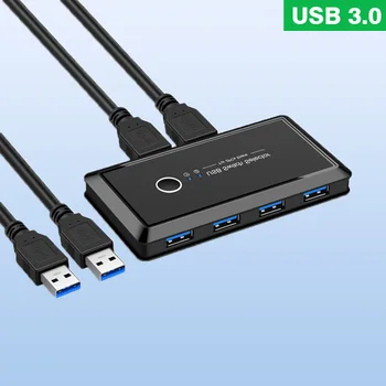 USB переключатель KVM Селектор USB 3,0 2,0 Переключатель 2 порта для ПК с общим доступом 4 шт. 3 шт. 2 шт. Устройства для клавиатуры, мыши, принтера, монитора