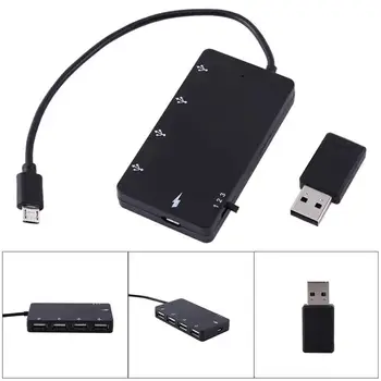 USB-концентратор с 4 портами, высокоскоростной износостойкий кабель для зарядного устройства, OTG-адаптер