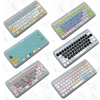 Besegad Модный Красочный силиконовый чехол для клавиатуры ноутбука, наклейка на кожу, протектор для клавиатуры Logitech K380 Bluetooth