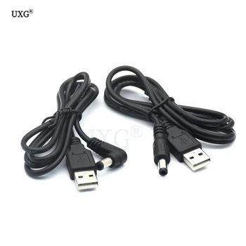 USB до 5,5 мм/2,5 мм 5-вольтовый разъем постоянного тока, Кабель для зарядки, 1 м 3 фута, Колено 90 под прямым углом, Штекер постоянного тока, USB-кабель белого цвета